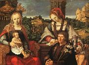 Lucas van Leyden Madonna and Child with Mary Magdalene and a Donor Spain oil painting reproduction